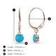 2 - Grania Turquoise (5mm) Solitaire Dangling Earrings 