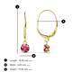 3 - Grania Pink Tourmaline (4mm) Solitaire Dangling Earrings 