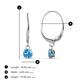 3 - Grania Blue Topaz (4mm) Solitaire Dangling Earrings 