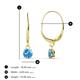 3 - Grania Blue Topaz (4mm) Solitaire Dangling Earrings 