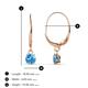 3 - Grania Blue Topaz (4mm) Solitaire Dangling Earrings 