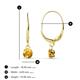 3 - Grania Citrine (4mm) Solitaire Dangling Earrings 