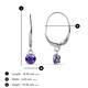 3 - Grania Iolite (4mm) Solitaire Dangling Earrings 