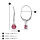 3 - Grania Rhodolite Garnet (4mm) Solitaire Dangling Earrings 