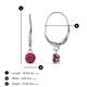 3 - Grania Ruby (4mm) Solitaire Dangling Earrings 