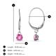 3 - Grania Pink Sapphire (4mm) Solitaire Dangling Earrings 