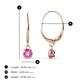 3 - Grania Pink Sapphire (4mm) Solitaire Dangling Earrings 