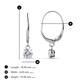 3 - Grania White Sapphire (4mm) Solitaire Dangling Earrings 