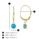 3 - Grania Turquoise (4mm) Solitaire Dangling Earrings 