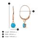 3 - Grania Turquoise (4mm) Solitaire Dangling Earrings 