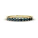 1 - Emlynn 2.70 mm Blue Diamond 10 Stone Wedding Band 