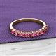 2 - Emlynn 3.00 mm Pink Tourmaline 10 Stone Wedding Band 