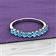 2 - Emlynn 3.00 mm Blue Topaz 10 Stone Wedding Band 