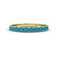 1 - Emlynn 3.00 mm Turquoise 10 Stone Wedding Band 