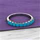 2 - Emlynn 3.00 mm Turquoise 10 Stone Wedding Band 