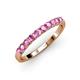 3 - Emlynn 2.70 mm Pink Sapphire 10 Stone Wedding Band 