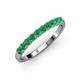 3 - Emlynn 2.70 mm Emerald 10 Stone Wedding Band 
