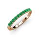 3 - Emlynn 2.70 mm Emerald 10 Stone Wedding Band 