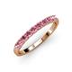 3 - Emlynn 2.70 mm Pink Tourmaline 10 Stone Wedding Band 