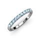 3 - Emlynn 2.70 mm Aquamarine 10 Stone Wedding Band 