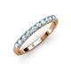 3 - Emlynn 2.70 mm Aquamarine 10 Stone Wedding Band 