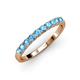 3 - Emlynn 2.70 mm Blue Topaz 10 Stone Wedding Band 