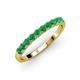 3 - Emlynn 2.70 mm Emerald 10 Stone Wedding Band 