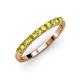 3 - Emlynn 2.70 mm Yellow Diamond 10 Stone Wedding Band 