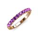 3 - Emlynn 3.00 mm Amethyst 10 Stone Wedding Band 