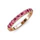 3 - Emlynn 3.00 mm Pink Tourmaline 10 Stone Wedding Band 
