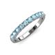 3 - Emlynn 3.00 mm Aquamarine 10 Stone Wedding Band 