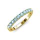 3 - Emlynn 3.00 mm Aquamarine 10 Stone Wedding Band 
