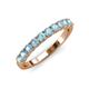 3 - Emlynn 3.00 mm Aquamarine 10 Stone Wedding Band 