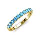 3 - Emlynn 3.00 mm Blue Topaz 10 Stone Wedding Band 