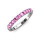 3 - Emlynn 3.00 mm Pink Sapphire 10 Stone Wedding Band 