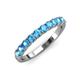 3 - Emlynn 3.00 mm Blue Topaz 10 Stone Wedding Band 
