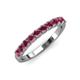 3 - Emlynn 3.00 mm Rhodolite Garnet 10 Stone Wedding Band 