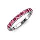 3 - Emlynn 3.00 mm Pink Tourmaline 10 Stone Wedding Band 