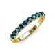 3 - Emlynn 3.00 mm Blue Diamond 10 Stone Wedding Band 