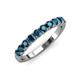 3 - Emlynn 3.00 mm Blue Diamond 10 Stone Wedding Band 