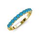 3 - Emlynn 3.00 mm Turquoise 10 Stone Wedding Band 