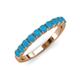 3 - Emlynn 3.00 mm Turquoise 10 Stone Wedding Band 