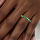 6 - Emlynn 3.00 mm Green Garnet 10 Stone Wedding Band 