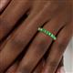 6 - Emlynn 3.00 mm Green Garnet 10 Stone Wedding Band 