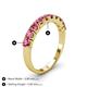 4 - Emlynn 3.00 mm Pink Tourmaline 10 Stone Wedding Band 