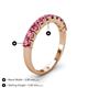 4 - Emlynn 3.00 mm Pink Tourmaline 10 Stone Wedding Band 