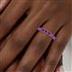 6 - Emlynn 3.00 mm Amethyst 10 Stone Wedding Band 