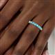 6 - Emlynn 3.00 mm Blue Topaz 10 Stone Wedding Band 