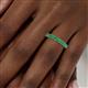 6 - Emlynn 3.00 mm Emerald 10 Stone Wedding Band 