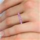 5 - Emlynn 3.00 mm Pink Sapphire 10 Stone Wedding Band 